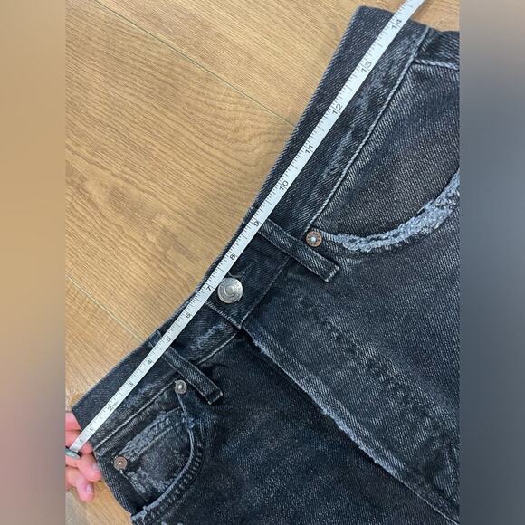 We The Free Lasso Cutoff Frayed Distressed High Rise Jean Shorts Black- 28 - Picture 5 of 6